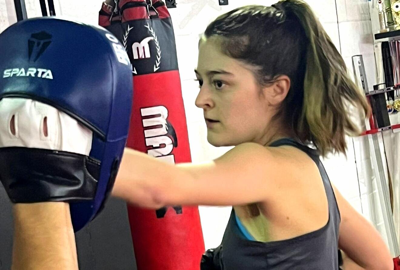 Female Punching Pad at Swindon Kickboxing for Women