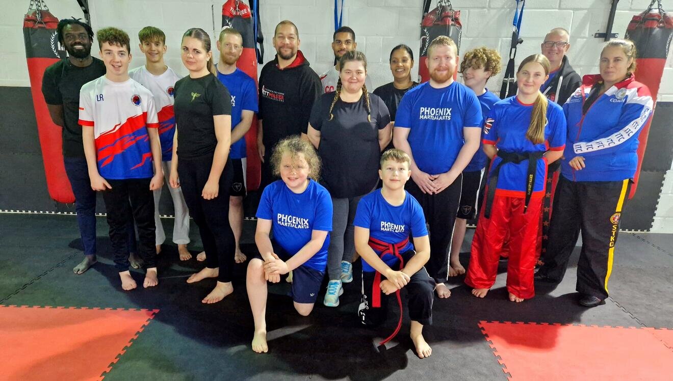 Kickboxing Training Session Group of Swindon Taekwondo Club Members