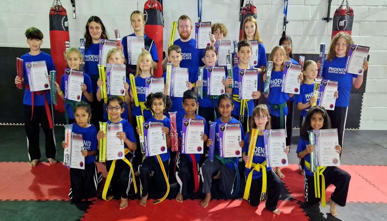 Taekwondo in Swindon Members with New Belts