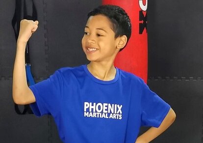 Kids Martial Arts in Swindon Boy Kicking