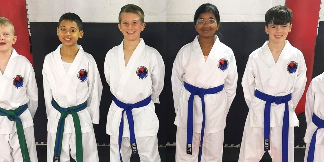 Kids Martial Arts Group in Swindon in Taekwondo Suits